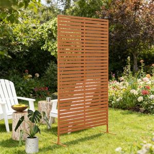 Schermo Decorativo per Recinzione Esterna Marrone con Traliccio per Piante, Ideale per Giardino e Casa - Product Image 1