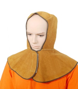 Vente Flash : Cagoule de Soudure en Cuir de Vachette Fendu de Qualité Supérieure, Résistante au Feu, Certifiée CE, pour la Protection Industrielle - Product Image 1