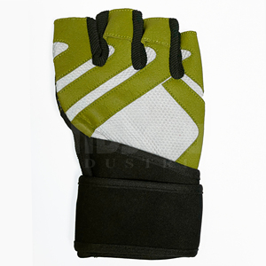 Gants de sport demi-doigts en PU épais avec boucle pour hommes et femmes, paumes rembourrées, soutien du poignet, respirants, pour l'entraînement et la musculation - Product Image 4