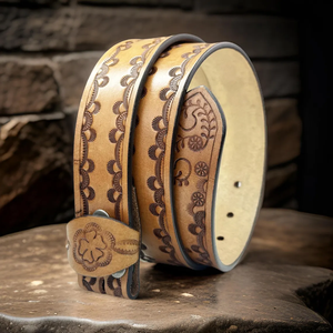 New Arrival Hand Tooled Leather <b>Belts</b> Stylish Handmade <b>Belts</b> Turquoise Color <b>Boho</b> Vintage Stylish Western Leather <b>Belts</b> - Product Image 1