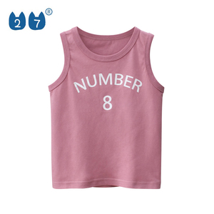 เสื้อกล้ามถักสีตามสั่งสำหรับผู้ชาย 27 ตัว คอวี สไตล์ลำลอง สตรีทแวร์ พิมพ์ลายหมายเลข 8 ด้านหน้า ด้วยเทคนิคการพิมพ์แบบรีดร้อน ระบายอากาศได้ดี - Product Image 1