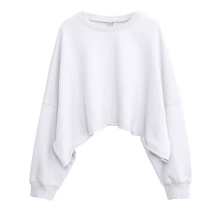 เสื้อฮู้ดครอปท็อปผู้หญิงแบบสวมใส่สบาย ทรงโอเวอร์ไซส์ ซิปยาว ดีไซน์เรียบหรู - Product Image 5