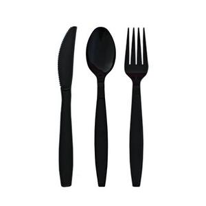 ช้อนพลาสติก PS สีดำและสีขาวมีด้ามยาวใช้แล้วทิ้งเกรดอาหารสำหรับงานปาร์ตี้ - Product Image 2