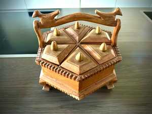 Hexagon With Handle Decorative Kitchen <b>Spice</b> <b>Storage</b> Wooden <b>Spice</b> Box For Countertop Organization Enhancing Interior Warmth - Product Image 3