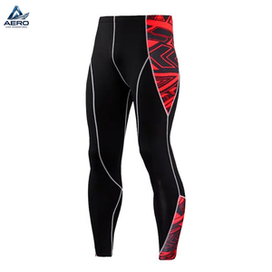 Conjunto de compresión de 2 piezas para hombre, camiseta de cuello redondo y pantalones largos, ropa deportiva de compresión de manga larga, conjunto de gimnasio que absorbe la humedad, OEM ODM - Product Image 5