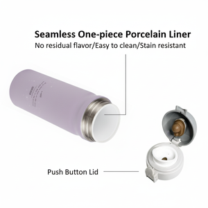 Hot Selling Modern 12Oz/380ml SUS 304 Tumbler Porcelain Liner <b>Double</b> <b>Wall</b> Insulated Vacuum Flask with Flip Lid for Coffee Tea - Product Image 2