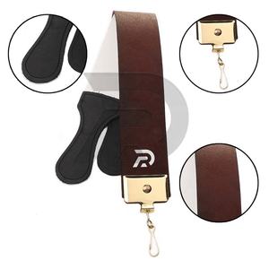 <b>Leather</b> Razor Strop Cowhide Straight Razor Strop Dual Sided Canvas Barber Sharpening Strap for Razors Knives <b>Tools</b> - Product Image 2
