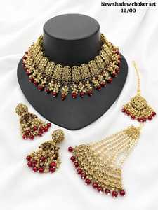 Ensemble de colliers ras-de-cou élégants en laiton de haute qualité, plaqués rhodium et ornés de zircons, pour mariée, fiançailles, mariage, anniversaire, fête, cadeau, style ethnique et mode - Product Image 1