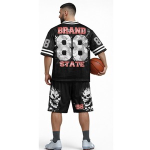 Premium Quality American Football Jersey and Shorts Set Breathable Sportswear 100% Polyester American Football Jersey and Shorts - Product Image 3
