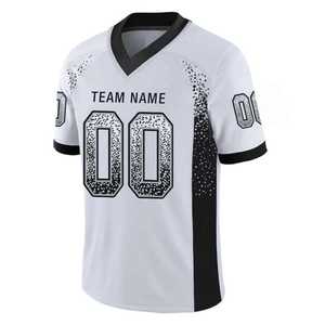 Camiseta de Fútbol Americano Personalizada para Hombre, Cuello en V, Sublimada, Absorbente de Humedad, 100% Poliéster, Manga Corta, Nombre del Equipo Impreso - Product Image 1