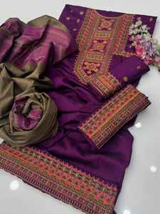 Salwar Kameez para Mujer, Vestido de Verano Indio y Pakistaní, Diseño Pintado a Mano, Tela de Lino para Ocasiones Formales - Product Image 5