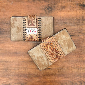 Hand <b>Tooled</b> Carving Wallet New Arrival Clutch Phone Case Stylish Cowhide Fur <b>Leather</b> Wallet Multi Uses Western <b>Leather</b> Wallets - Product Image 4