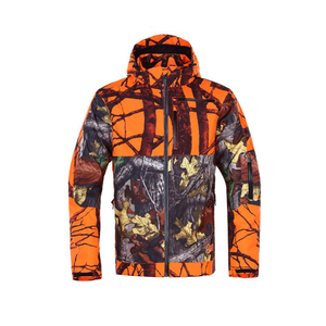 Wholesale Customizable Breathable Quick Dry Waterproof Zipper Closure Stand Collar Canvas <b>High</b> Quality Unisex Hunting <b>Jacket</b> - Product Image 1
