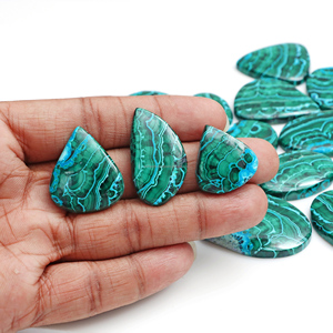 Mélange de chrysocolle et de malachite naturels, pierres précieuses brutes en cabochon pour la fabrication de bijoux, spécimen minéral Radha Arts - Product Image 2