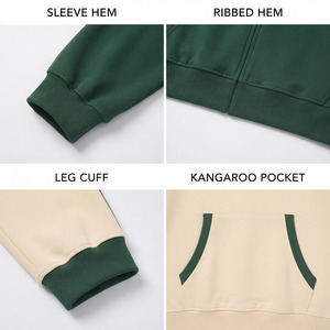 Survêtement homme à taille ajustable, sweat à capuche et pantalon avec poches zippées, en molleton de coton, service OEM, conception sur mesure, prix abordable - Product Image 6