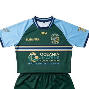 ราคาขายส่ง ชุดยูนิฟอร์มรักบี้แขนสั้นผ้าโพลีเอสเตอร์ใยสังเคราะห์ แห้งเร็ว สำหรับฤดูร้อน พิมพ์ลายโลโก้ทีมตามสั่งด้วยเทคนิค Sublimation - Product Image 2