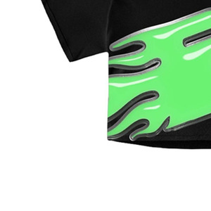 T-shirt noir oversize pour homme, vert uni, manches courtes, col roulé, coupe classique, 100% coton jersey, écologique - Product Image 4