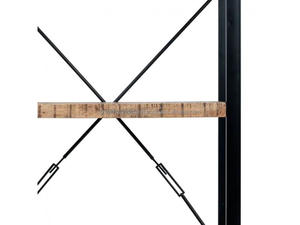 Étagère de rangement et bibliothèque industrielle moderne en bois massif et métal à 3 niveaux pour salon, chambre et bureau, 1,5 m+ - Product Image 5