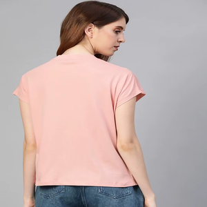 Women's Summer T-shirt Breathable Canvas <b>Rainbow</b> & Dot Print Logo Detail Versatile Top Limited Time Special Offer - Product Image 4