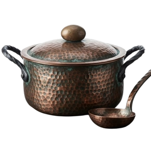 Soupières de service vintage martelées au design épuré, pour table, cuisine et repas, en matériaux de qualité supérieure - Product Image 2