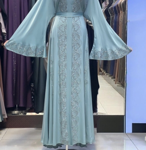Hot sale Dubai Beautiful Traditional Islamic Women's Saudi Arabian <b>Abaya</b> Spring Polyester Breathable Ankle Length Muslim - Product Image 4
