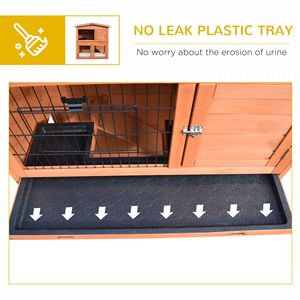 Classica Gabbia per Conigli da Esterno 40 con Vassoio Impermeabile, Rampa e Tetto Resistente alle Intemperie per Piccoli Animali, Realizzata in Legno di Abete - Product Image 6