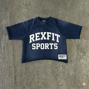 เสื้อยืดโอเวอร์ไซส์สีดำลายฟอกกรดสไตล์สตรีทแวร์ REXFIT SPORTS สำหรับผู้ชาย ผ้าฝ้าย 100% คอกลม ออกแบบลายได้ตามต้องการ - Product Image 5
