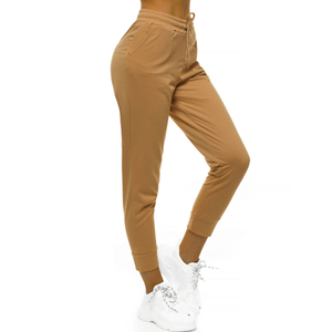 <b>Women's</b> Red And Brown Terry <b>Knitted</b> <b>Joggers</b> Mid Waist Drawstring Ankle-Length Casual Pants Breathable Regular Fit Autumn Style - Product Image 6