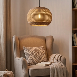 Lámpara Colgante Ecológica de Hierba Marina con Flecos y Borlas Estilo Boho para Sala de Estar, Comedor, Cafetería, 100% Hecha a Mano - Product Image 5