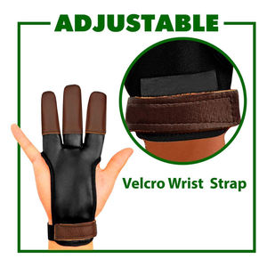 Gant de tir à l'arc en cuir bicolore sur mesure à 3 doigts avec protection renforcée des pointes des doigts pour la corde de l'arc - Product Image 5