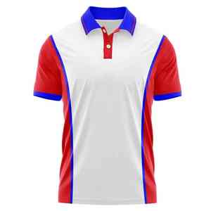 Polo de golf para hombre de mezcla de algodón de alto rendimiento, listo para sublimación, con cremallera de un cuarto, cuello vuelto, tejido suave, atlético, elegante e informal. - Product Image 5