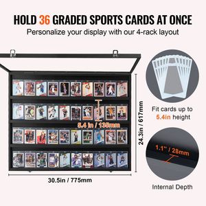 Espositore per 36 Carte Sportive Gradate 30.5x24.3x2.1 Pollici, Cornice per Carte da Baseball con Protezione UV al 98% e Vetro PC Trasparente - Product Image 5
