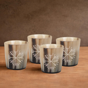 Verres à shot en corne de viking Telover Enterprises, faits à la main, en corne de bœuf naturelle, style rustique américain, pour whisky - Product Image 1