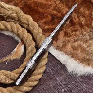 Couteau de chasse artisanal en acier D2 gravé à la main, manche en bois, lame de 6 à 7,9 pouces, haute dureté, couteau extra-affûté - Product Image 6