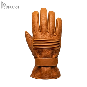 Wholesale Vintage Genuine Leather Riding Gloves, Premium Cowhide Biker Gloves Custom Logo, Motorcycle <b>Padded</b> Knuckle Gloves - Product Image 1