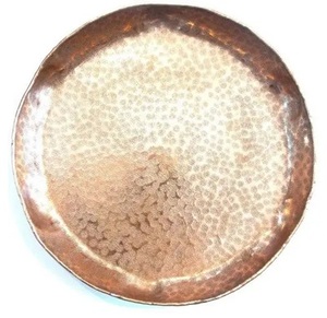 Copperware <b>Trays</b> Pure Round shape Rectangular Food <b>Snacks</b> Drinks Serving <b>Tray</b> Handmade Hammered Polished At Nice Price - Product Image 1