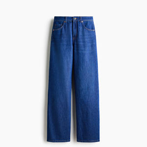 Jean Bleecker taille haute à jambe large pour femme, coupe ample vintage, pantalon en denim décontracté, style streetwear - Product Image 3