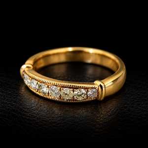 Bague d'éternité en or massif 9 carats plaqué or avec diamants, pierre ovale, pour mariage et fiançailles, tendance pour femme - Product Image 2