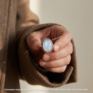Latest Bohemian Style <b>Moonstone</b> Gemstone <b>Rings</b> Trending 925 Silver Plated Mainly Made Brass for Engagement - Product Image 4
