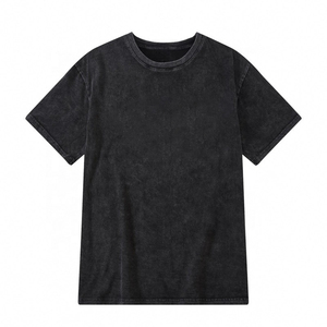 Camiseta de punto para hombre, corte ajustado, ecológica, de secado rápido, estilo urbano, oversize, lavado ácido, 100% algodón, 200 GSM, peso pesado - Product Image 2