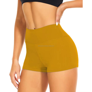 Short de sport respirant à fort impact pour femmes poches pour téléphone vente en gros Gym course Yoga vêtements actifs couleur unie uni blanc - Product Image 5