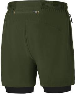 High Quality Custom Sporty Unisex Gym Shorts Double <b>Layer</b> Breathable Quick Dry Stretch Summer Sports Training Pattern Elastic - Product Image 2