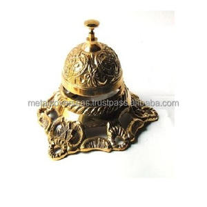 Campana de latón antiguo, campana de servicio de llamadas de oficina pulida para recepción de mesa de Hotel, hogar, oficina y regalo, campanas de mesa hechas a mano - Product Image 3