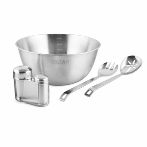 ชามเบลเยียมสแตนเลสสีพรีเมี่ยมพร้อมสลัดเซ็ตเกลือและพริกไทย - Product Image 1