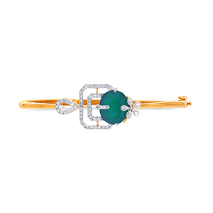 Pulsera de Cadena GLEAMORA ENTERPRISE de Lujo en Oro Amarillo de 18K con Diamante Cultivado en Laboratorio, Corte Brillante, Diseño Intrincado y Entrecruzado para Mujer - Product Image 1