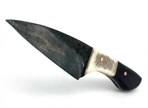 Handcrafted custom <b>profile</b> steel fixed outdoor utility <b>tool</b> with Bone and Wood Handle - Product Image 3
