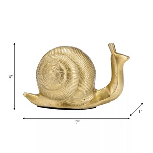 Sculpture de Escargot Doré Décoration de Table Figurine Artistique Moderne pour Salon 1 Pièce Design Moulé Plaqué Or - Product Image 5