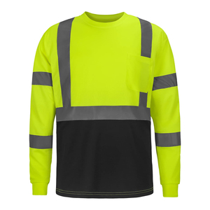 Camisa de seguridad de alta visibilidad de manga larga para hombre, ropa de trabajo reflectante de alta calidad para trabajadores de la construcción y sitios industriales. - Product Image 1