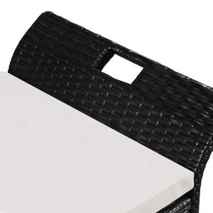 54.3\" Poly Rattan Black <b>Storage</b> <b>Bench</b> with <b>Cushion</b> - Product Image 3