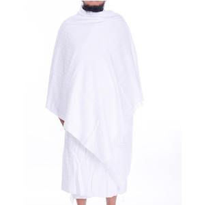 Ensemble Ihram pour hommes en coton doux, respirant, léger, extensible dans quatre directions, séchage rapide, élégant, vintage, été, sans manches, pour Hajj et Omra, OEM - Product Image 1